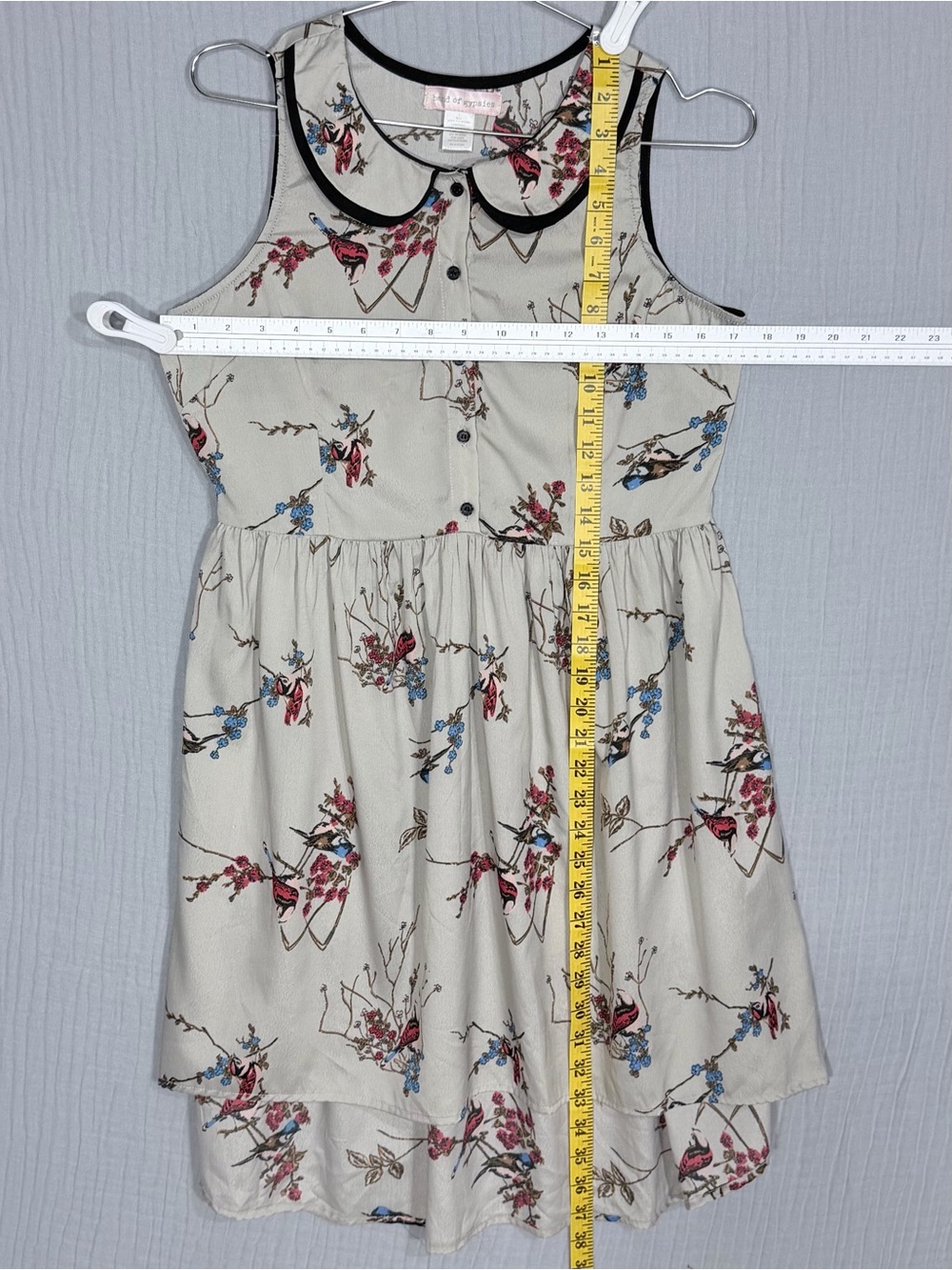 Band of Gypsies Bird Print Peter Pan Collar Fit & Flare Dress S - Picture 4 of 5